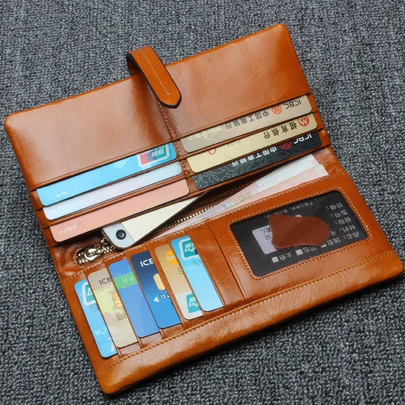 2024 New Wallet Long Women's Wallet Large Capacity First Layer Cowhide Clutch Coin Purse Card Designer Bags Luxury