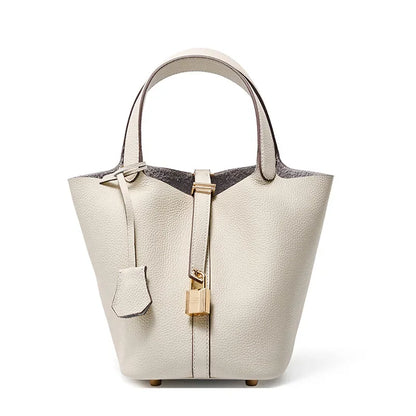 2024 New Water Bucket Baocai Basket Women's Bag Genuine Leather Handbag Mommy Bag Bridal Wedding Bag Luxury