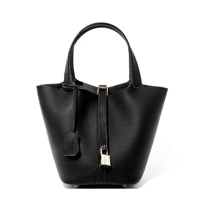 2024 New Water Bucket Baocai Basket Women's Bag Genuine Leather Handbag Mommy Bag Bridal Wedding Bag Luxury