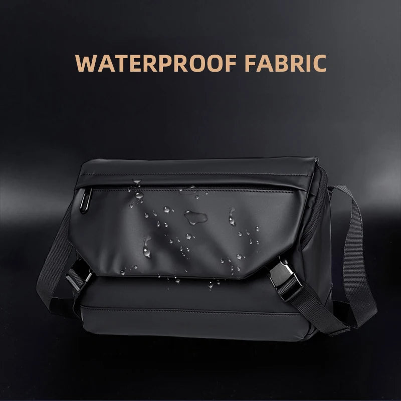 2024 New Waterproof Black Shoulder Bag Men Vintage Motorcycle Travel Bag Large Business Casual Crossbody Bags for women