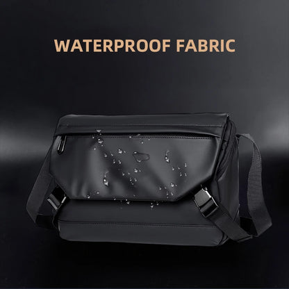 2024 New Waterproof Black Shoulder Bag Men Vintage Motorcycle Travel Bag Large Business Casual Crossbody Bags for women