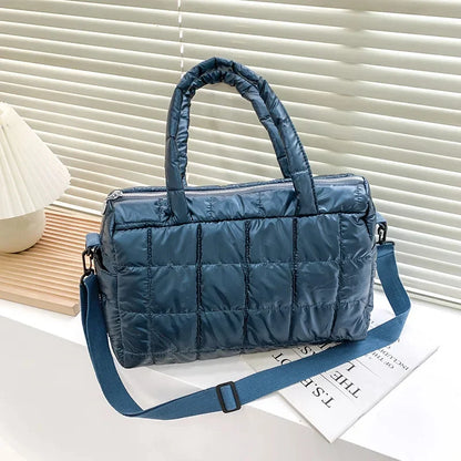 2024 New Winter Fashion Shiny Warm Down Shoulder Bags For Women Nylon Waterproof High Capacity Crossbody Bag Female Handbags