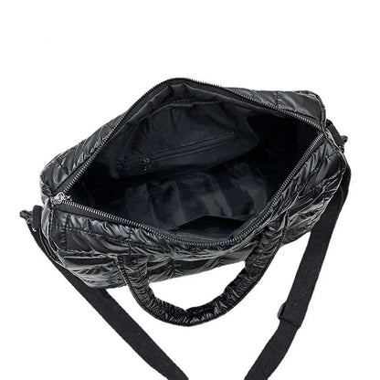 2024 New Winter Fashion Shiny Warm Down Shoulder Bags For Women Nylon Waterproof High Capacity Crossbody Bag Female Handbags
