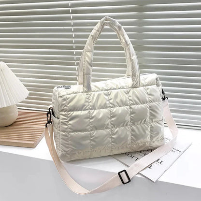 2024 New Winter Fashion Shiny Warm Down Shoulder Bags For Women Nylon Waterproof High Capacity Crossbody Bag Female Handbags