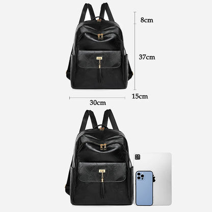 2024 New Women Backpack High Quality Leather Backpack Multifunction Shoulder Bags School Bags for Teenager Girls Bagpack Mochila