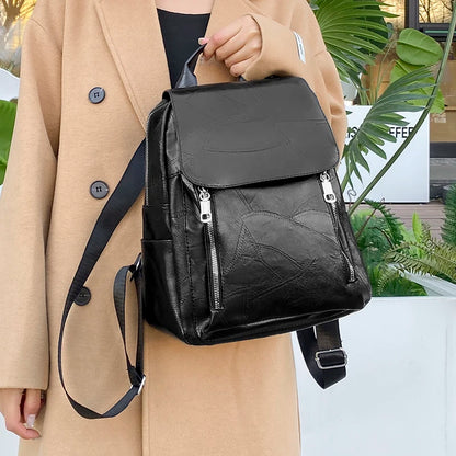 2024 New Women Backpack High Quality Leather Backpack Multifunction Shoulder Bags School Bags for Teenager Girls Bagpack Mochila