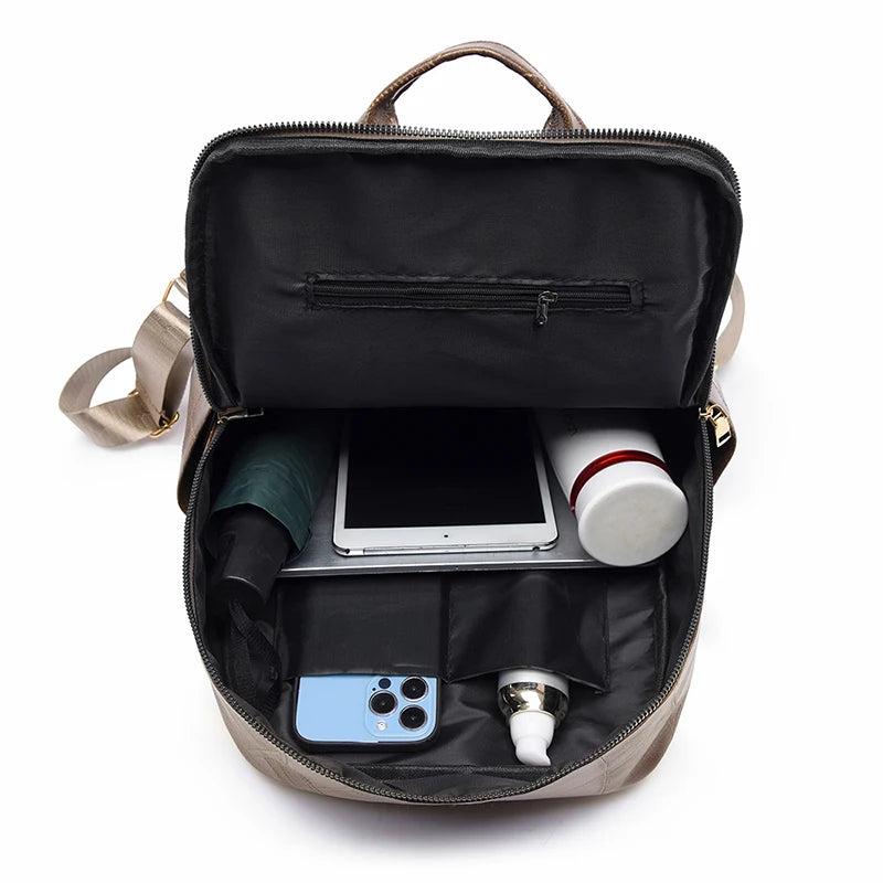 2024 New Women Backpack High Quality Leather Backpack Multifunction Shoulder Bags School Bags for Teenager Girls Bagpack Mochila