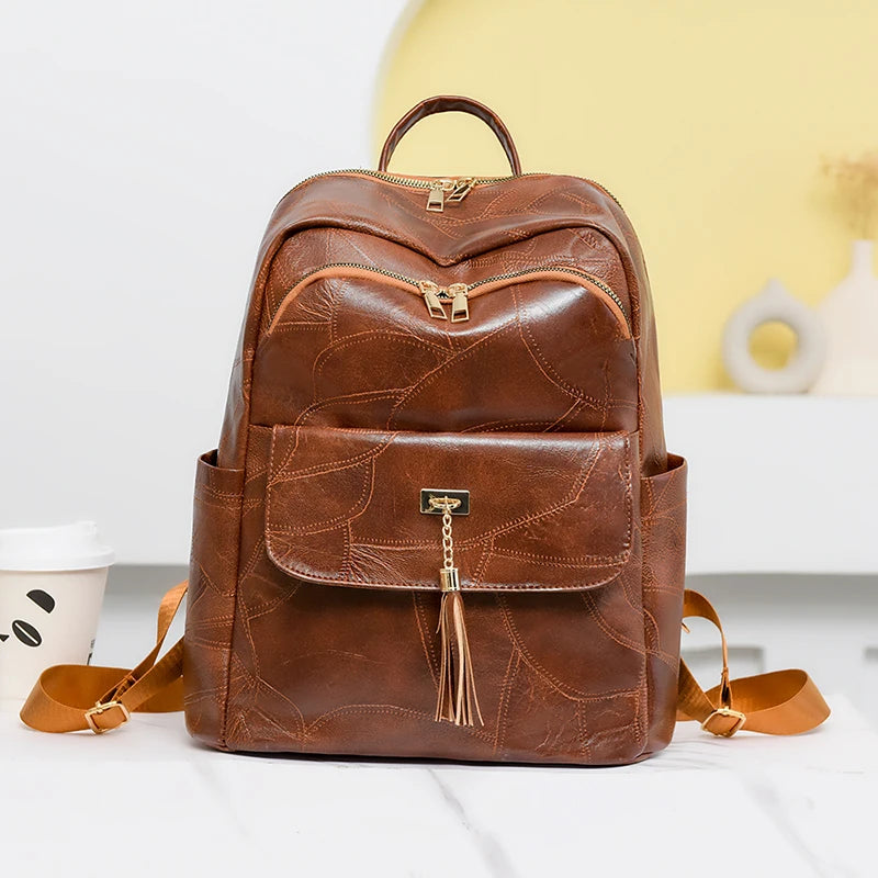 2024 New Women Backpack High Quality Leather Backpack Multifunction Shoulder Bags School Bags for Teenager Girls Bagpack Mochila