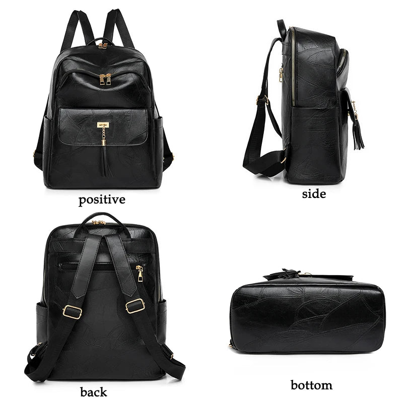 2024 New Women Backpack High Quality Leather Backpack Multifunction Shoulder Bags School Bags for Teenager Girls Bagpack Mochila