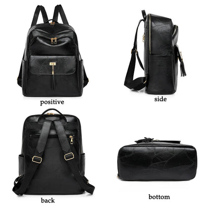 2024 New Women Backpack High Quality Leather Backpack Multifunction Shoulder Bags School Bags for Teenager Girls Bagpack Mochila