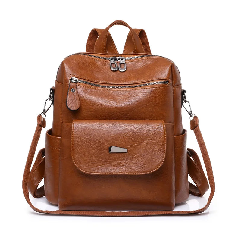 2024 New Women Backpack High Quality Leather Backpack Multifunction Shoulder Bags School Bags for Teenager Girls Bagpack Mochila