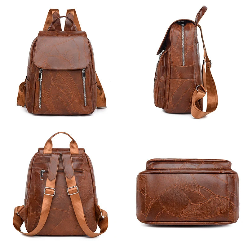 2024 New Women Backpack High Quality Leather Backpack Multifunction Shoulder Bags School Bags for Teenager Girls Bagpack Mochila