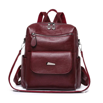 2024 New Women Backpack High Quality Leather Backpack Multifunction Shoulder Bags School Bags for Teenager Girls Bagpack Mochila