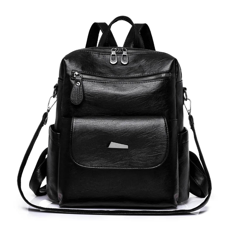 2024 New Women Backpack High Quality Leather Backpack Multifunction Shoulder Bags School Bags for Teenager Girls Bagpack Mochila