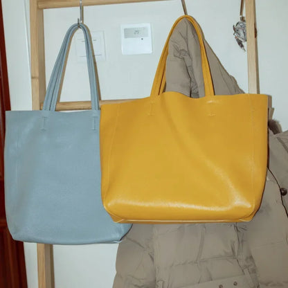 2024 New Women Bag Large Capacity Commuter Totes Simple Luxury Cowhide Leather Portable Shoulder Bag Versatile Casual Bolsos