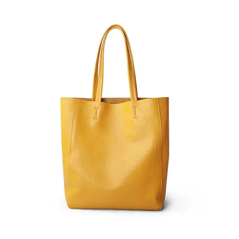 2024 New Women Bag Large Capacity Commuter Totes Simple Luxury Cowhide Leather Portable Shoulder Bag Versatile Casual Bolsos