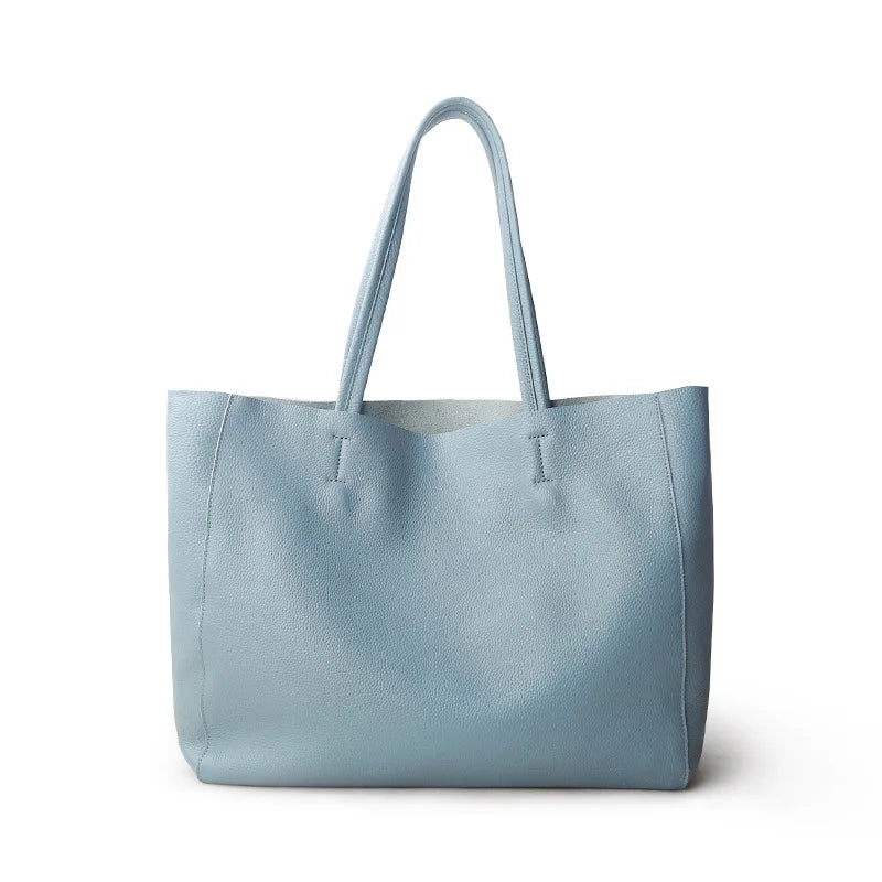 2024 New Women Bag Large Capacity Commuter Totes Simple Luxury Cowhide Leather Portable Shoulder Bag Versatile Casual Bolsos