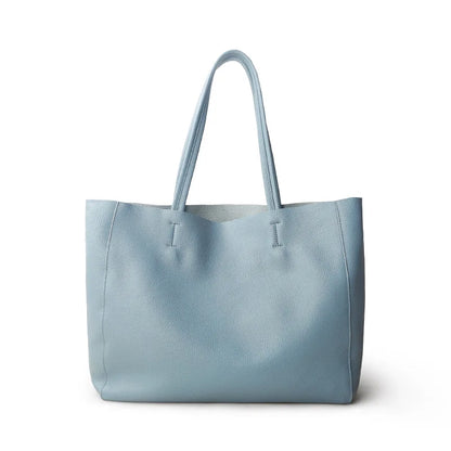 2024 New Women Bag Large Capacity Commuter Totes Simple Luxury Cowhide Leather Portable Shoulder Bag Versatile Casual Bolsos