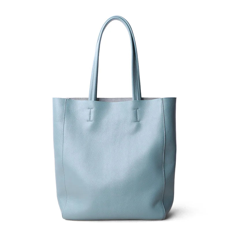 2024 New Women Bag Large Capacity Commuter Totes Simple Luxury Cowhide Leather Portable Shoulder Bag Versatile Casual Bolsos