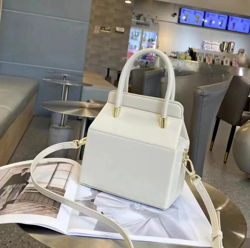 2024 New Women Fashion Leather Box Bags Large Capacity Portable One Shoulder Crossbody Purses Commuter Luxury Handbags Bolsa