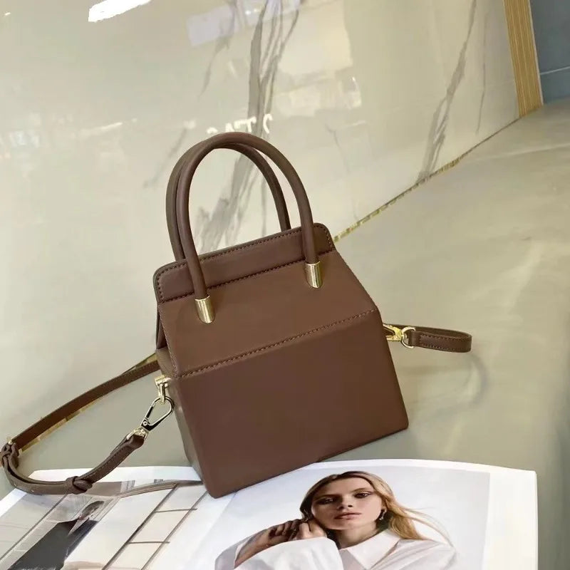 2024 New Women Fashion Leather Box Bags Large Capacity Portable One Shoulder Crossbody Purses Commuter Luxury Handbags Bolsa