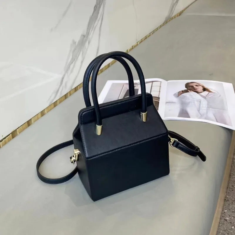 2024 New Women Fashion Leather Box Bags Large Capacity Portable One Shoulder Crossbody Purses Commuter Luxury Handbags Bolsa