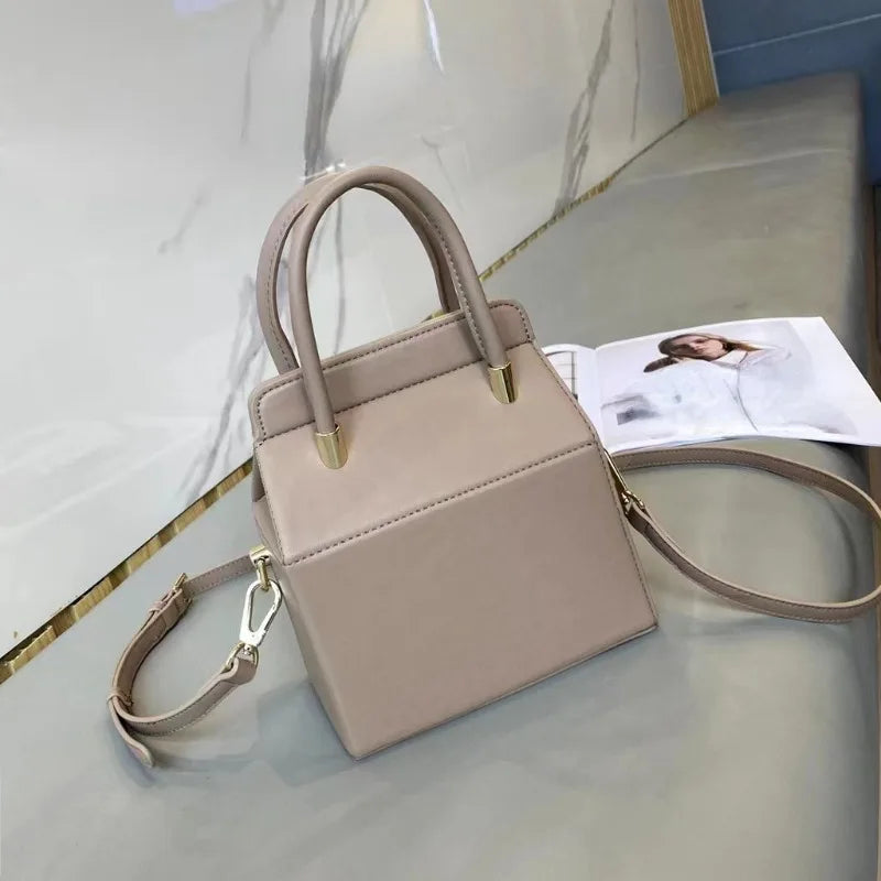 2024 New Women Fashion Leather Box Bags Large Capacity Portable One Shoulder Crossbody Purses Commuter Luxury Handbags Bolsa