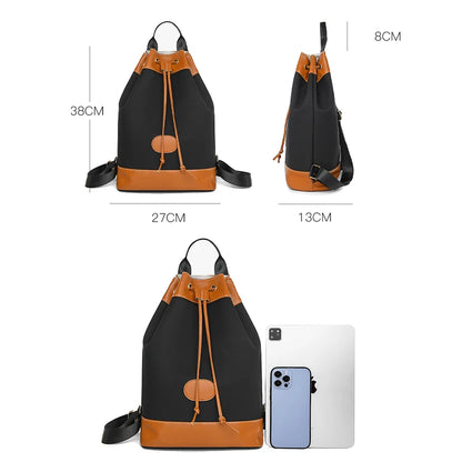 2024 New Women's Anti theft Backpack High Quality Large Capacity Soft Leather Bag Women's Fashion Trendy Bucket Bags Sac A Main