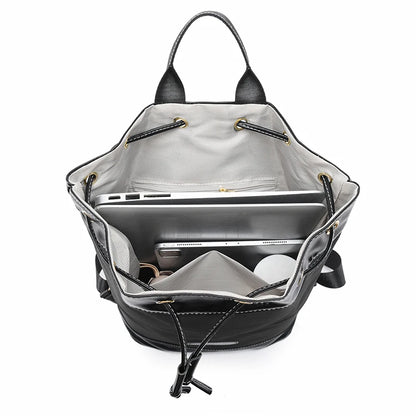 2024 New Women's Anti theft Backpack High Quality Large Capacity Soft Leather Bag Women's Fashion Trendy Bucket Bags Sac A Main