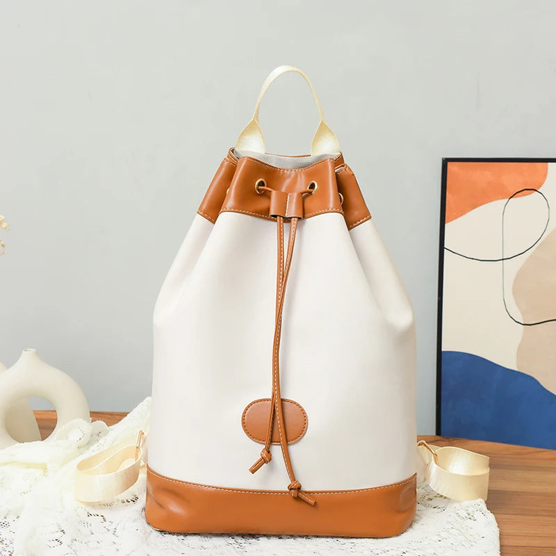 2024 New Women's Anti theft Backpack High Quality Large Capacity Soft Leather Bag Women's Fashion Trendy Bucket Bags Sac A Main