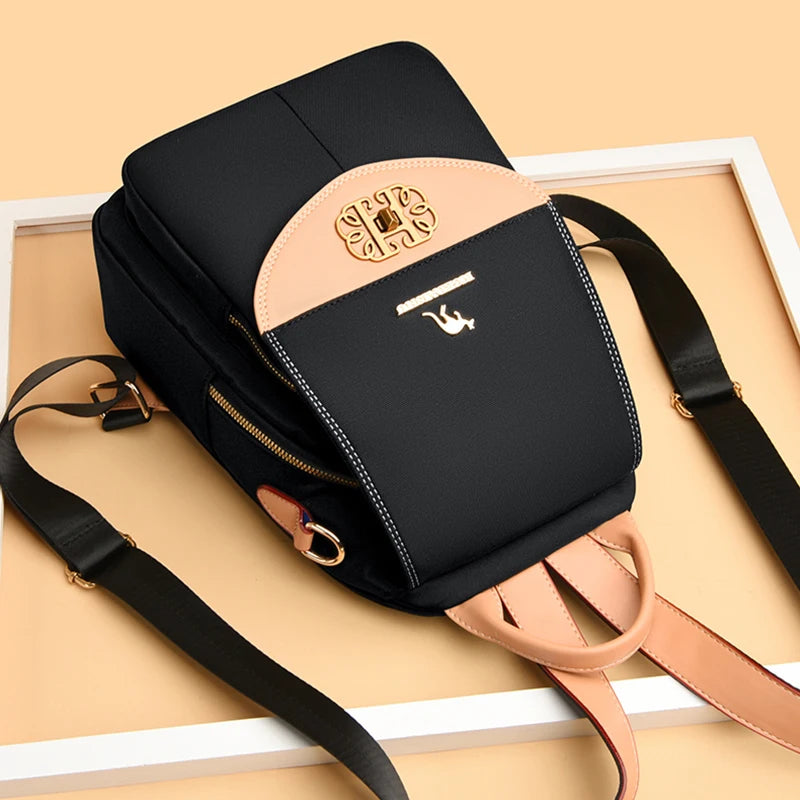 2024 New Women's Backpack High Appearance Oxford Cloth Female Shoulder Bag School Student Bags Large Capacity Travel Bolsas Sac