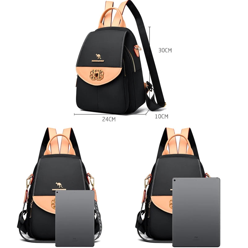 2024 New Women's Backpack High Appearance Oxford Cloth Female Shoulder Bag School Student Bags Large Capacity Travel Bolsas Sac