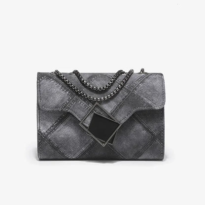 2024 New Women's Bag Denim Pattern Simple and Versatile Chain Crossbody Bag Diamond Embossed Small Square Bags Shoulder Bags