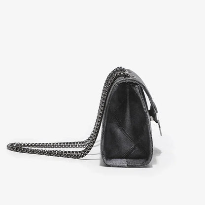 2024 New Women's Bag Denim Pattern Simple and Versatile Chain Crossbody Bag Diamond Embossed Small Square Bags Shoulder Bags