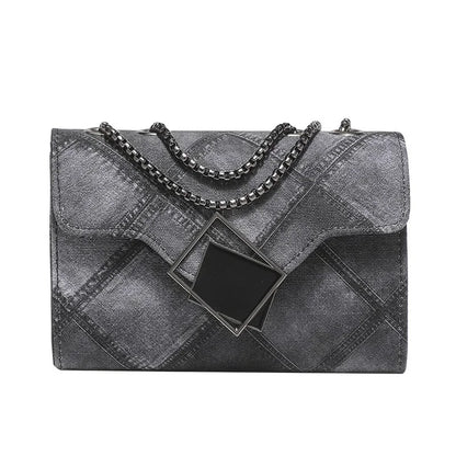 2024 New Women's Bag Denim Pattern Simple and Versatile Chain Crossbody Bag Diamond Embossed Small Square Bags Shoulder Bags