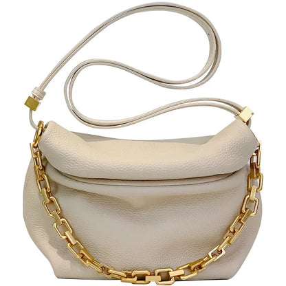 2024 New Women's Bag Genuine Leather Pleated Cloud Bags Chain Bag Shoulder Crossbody Bag Luxury Handbags  Bags for Women