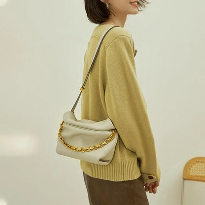 2024 New Women's Bag Genuine Leather Pleated Cloud Bags Chain Bag Shoulder Crossbody Bag Luxury Handbags  Bags for Women