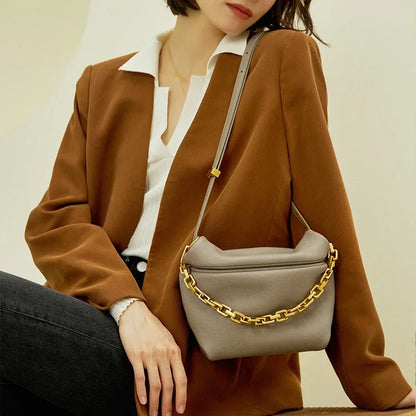 2024 New Women's Bag Genuine Leather Pleated Cloud Bags Chain Bag Shoulder Crossbody Bag Luxury Handbags  Bags for Women