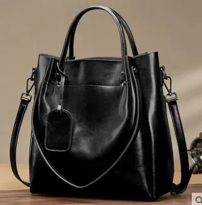 2024 New Women's Bag Genuine Leather Shoulder Crossbody Bag Handheld Large Bags Oiled Waxed Cow Leather Bag Luxury Bags