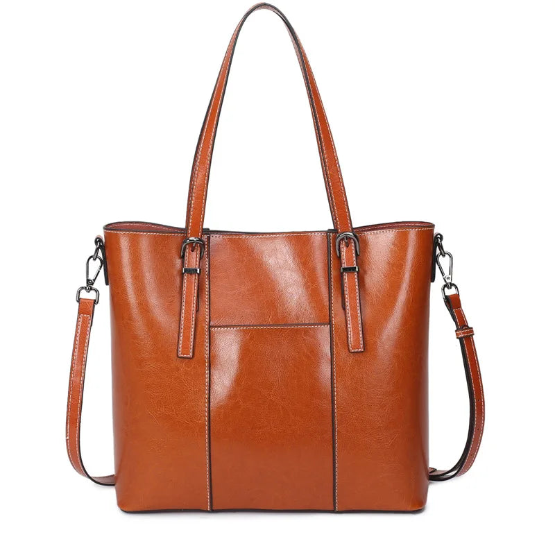 2024 New Women's Genuine Leather Tote Lady Luxury Designer Shoulder Bag Large Capacity Commuter OL Handbags Shopper Travel Bolsa