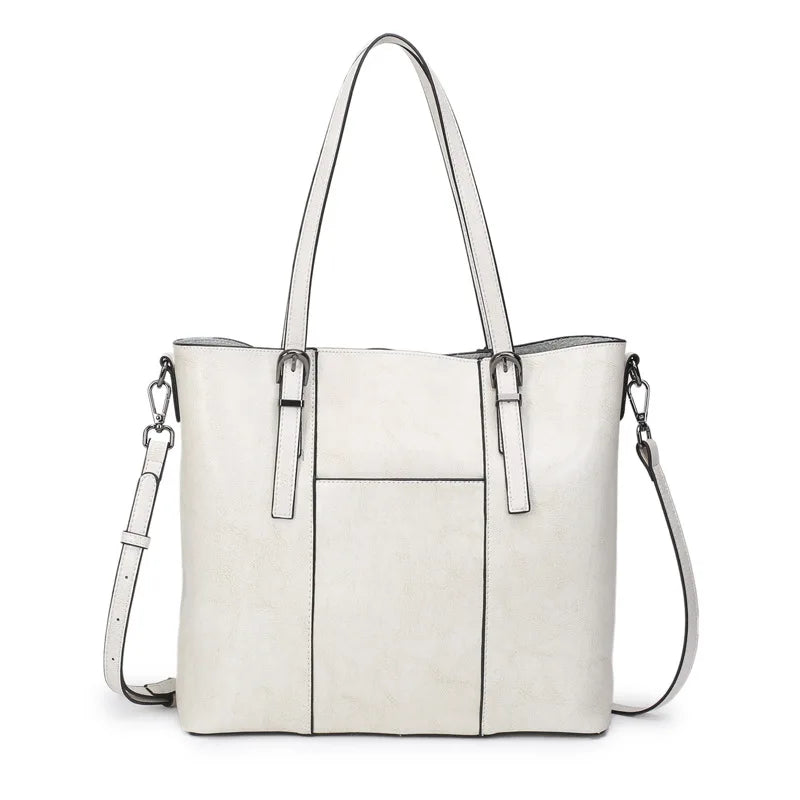 2024 New Women's Genuine Leather Tote Lady Luxury Designer Shoulder Bag Large Capacity Commuter OL Handbags Shopper Travel Bolsa