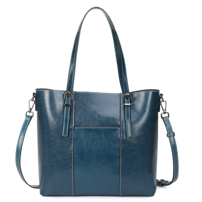 2024 New Women's Genuine Leather Tote Lady Luxury Designer Shoulder Bag Large Capacity Commuter OL Handbags Shopper Travel Bolsa