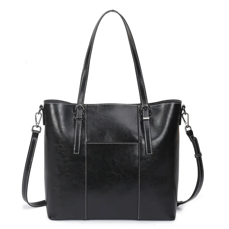 2024 New Women's Genuine Leather Tote Lady Luxury Designer Shoulder Bag Large Capacity Commuter OL Handbags Shopper Travel Bolsa