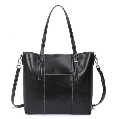 2024 New Women's Genuine Leather Tote Lady Luxury Designer Shoulder Bag Large Capacity Commuter OL Handbags Shopper Travel Bolsa