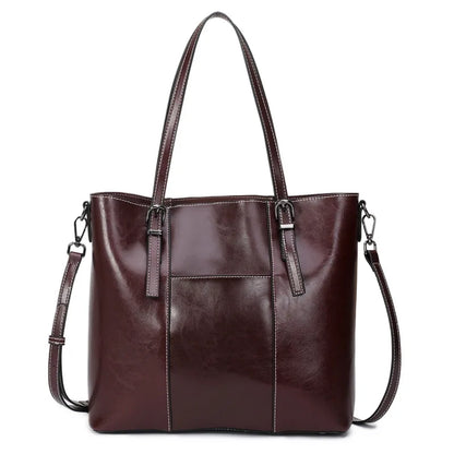 2024 New Women's Genuine Leather Tote Lady Luxury Designer Shoulder Bag Large Capacity Commuter OL Handbags Shopper Travel Bolsa