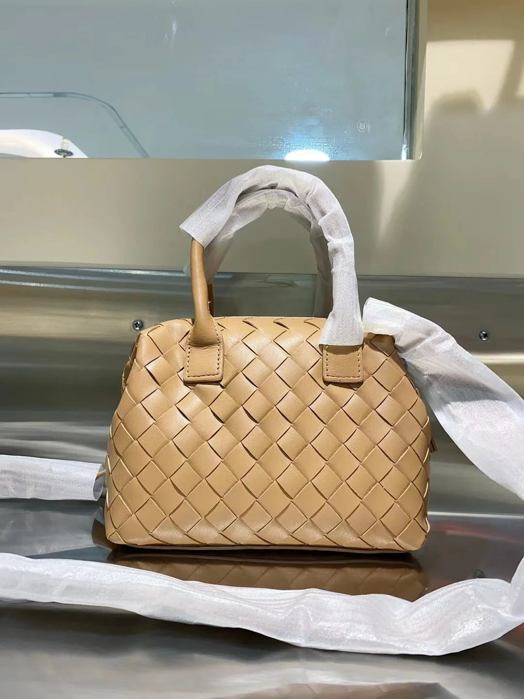 2024 New Woven Women's Bag Handheld Large Capacity Tote Single Shoulder Crossbody Bag
