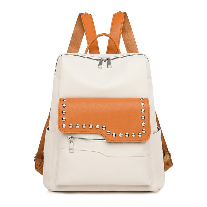 2024 New Youth High Quality School Bolsas Luxury Rivet Designer Women's Backpack Large Capacity Travel Shoulder Bags Sac A Dos