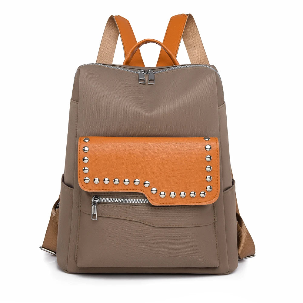2024 New Youth High Quality School Bolsas Luxury Rivet Designer Women's Backpack Large Capacity Travel Shoulder Bags Sac A Dos