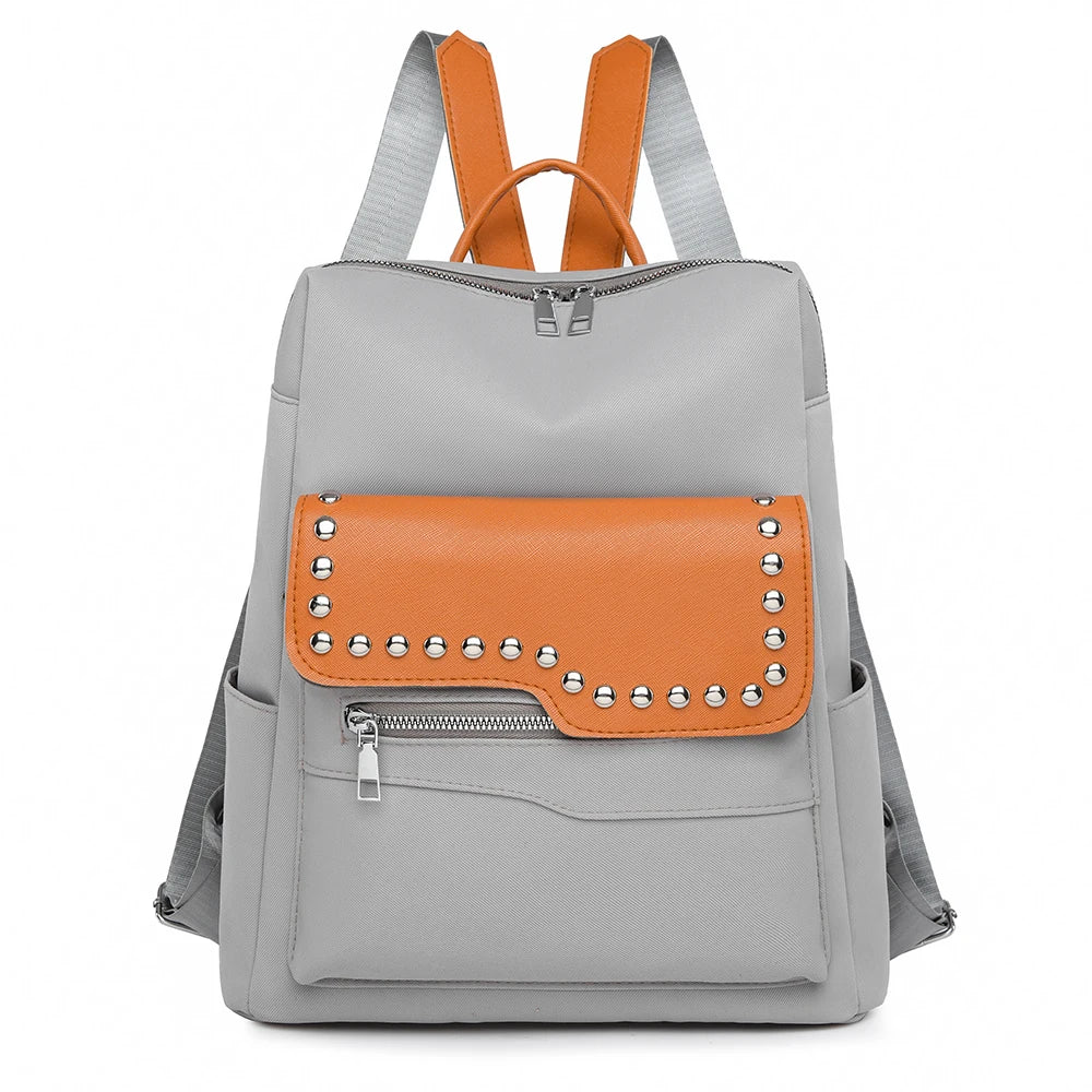 2024 New Youth High Quality School Bolsas Luxury Rivet Designer Women's Backpack Large Capacity Travel Shoulder Bags Sac A Dos