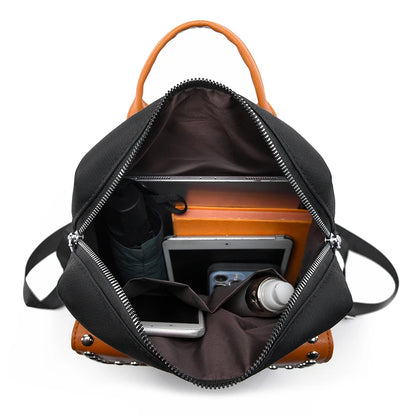 2024 New Youth High Quality School Bolsas Luxury Rivet Designer Women's Backpack Large Capacity Travel Shoulder Bags Sac A Dos